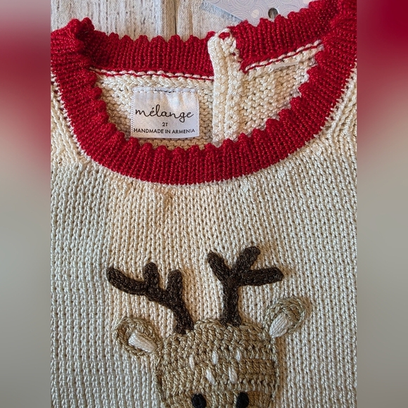 Melange Size 2T Hand Knit Christmas Holiday Dress New w/ Tag Made In Armenia - Picture 7 of 7